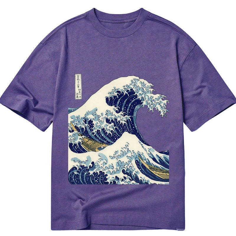 Modecanvas The Great Wave KanaGawa DTG Printing Classic T-Shirt-modecanvas
