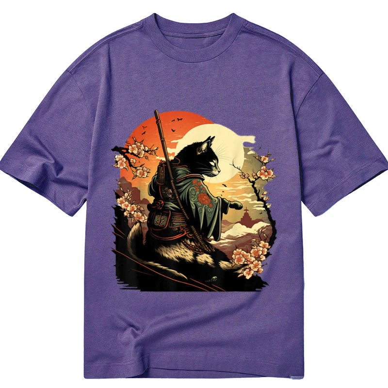 Modecanvas Japanese Art Neko Ninja DTG Printing Classic T-Shirt-modecanvas