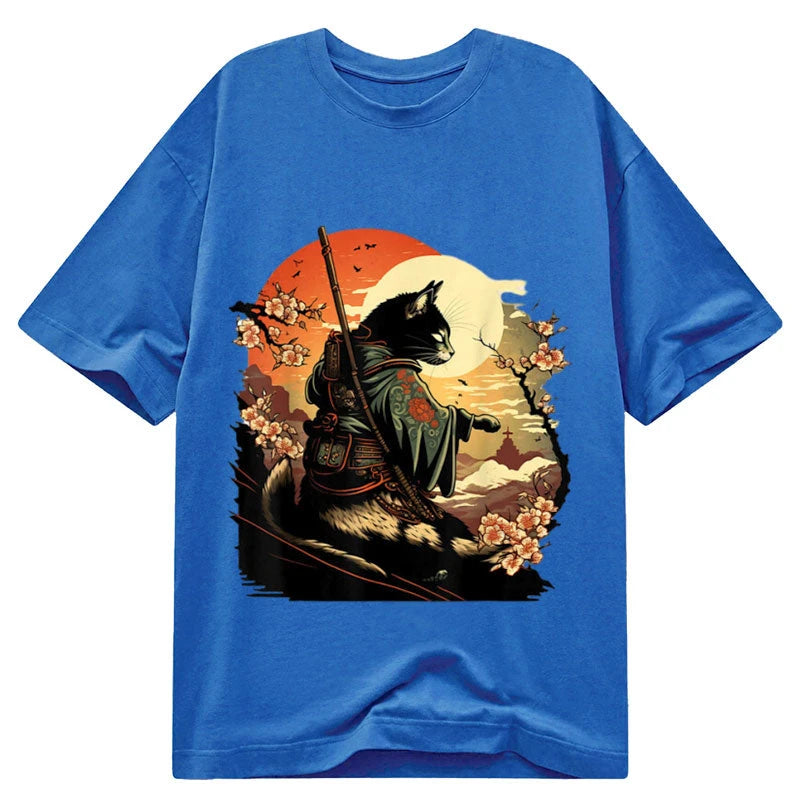Modecanvas Japanese Art Neko Ninja DTG Printing Classic T-Shirt-modecanvas