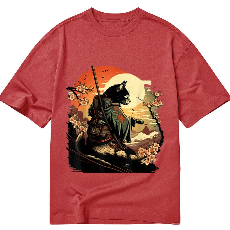 Modecanvas Japanese Art Neko Ninja DTG Printing Classic T-Shirt-modecanvas