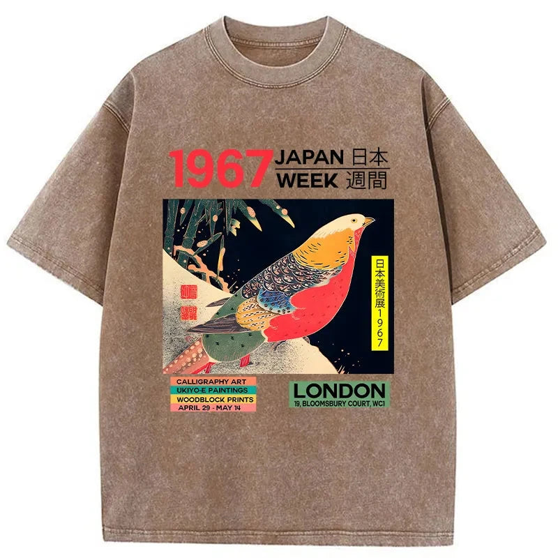 Modecanvas Art Studio Exhibition Japanese Washed T-Shirt-modecanvas