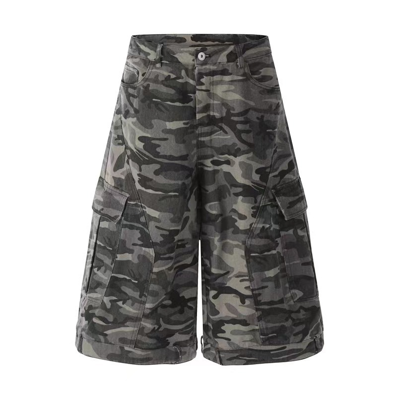 Modecanvas Camo Cargo Denim Shorts