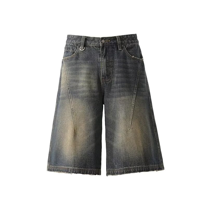 Modecanvas Panelled Black Denim Shorts