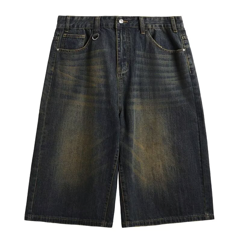 Modecanvas Raw Vintage Retro Denim Shorts