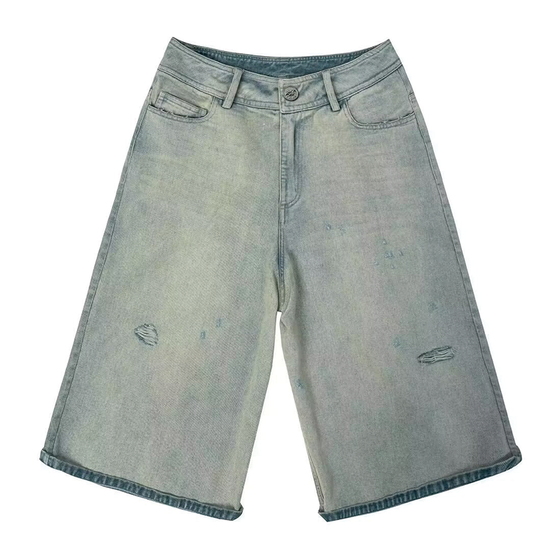 Modecanvas Foggy Wide Denim Shorts