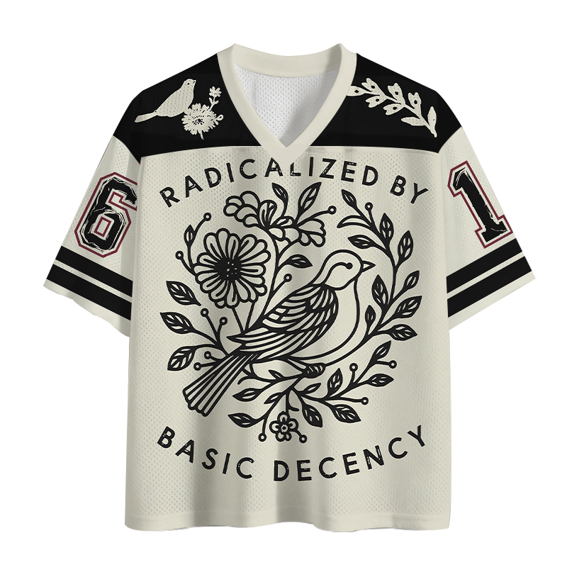 Modecanvas Pigeon Was Moved Black Mesh Jersey-modecanvas