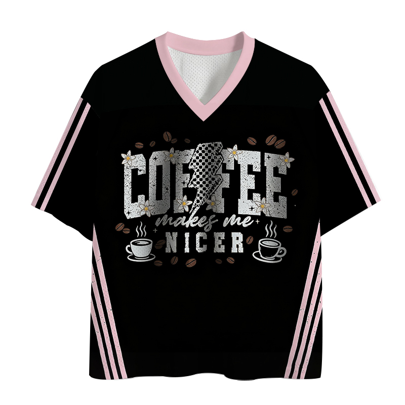 Modecanvas Coffee Makes Me Nicer Era Mesh Jersey-modecanvas