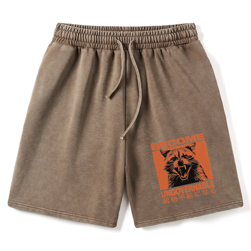 Modecanvas Ungovernable Raccoon Washed Short