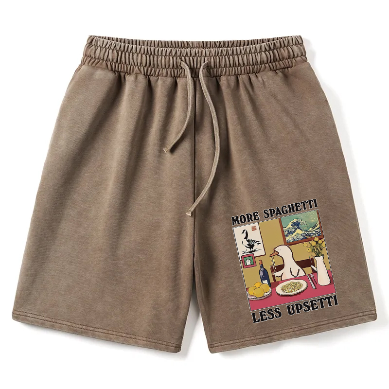 Modecanvas More Spaghetti Less Upsetti Goose Washed Short