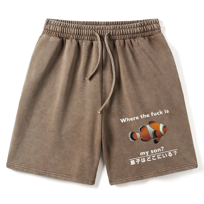 Modecanvas Fish Looking For Son Washed Short