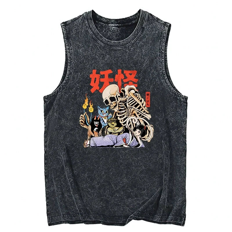 Modecanvas The Yokai Club DTG Printing Washed Tank-modecanvas