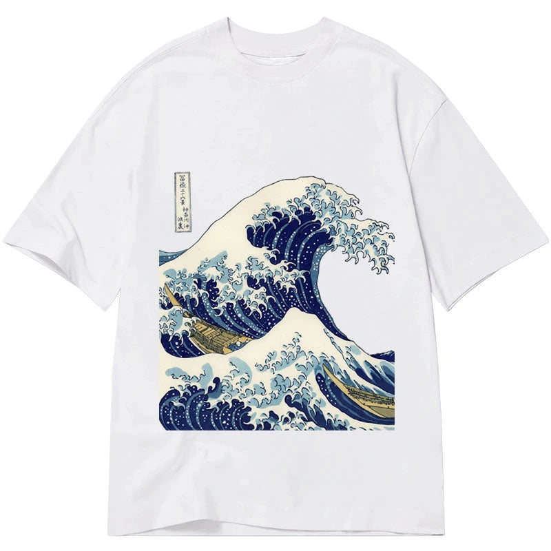 Modecanvas The Great Wave KanaGawa DTG Printing Classic T-Shirt-modecanvas