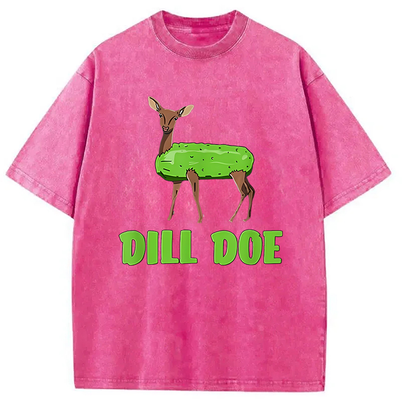 Modecanvas Funny Dill Doe Pun Washed T-Shirt