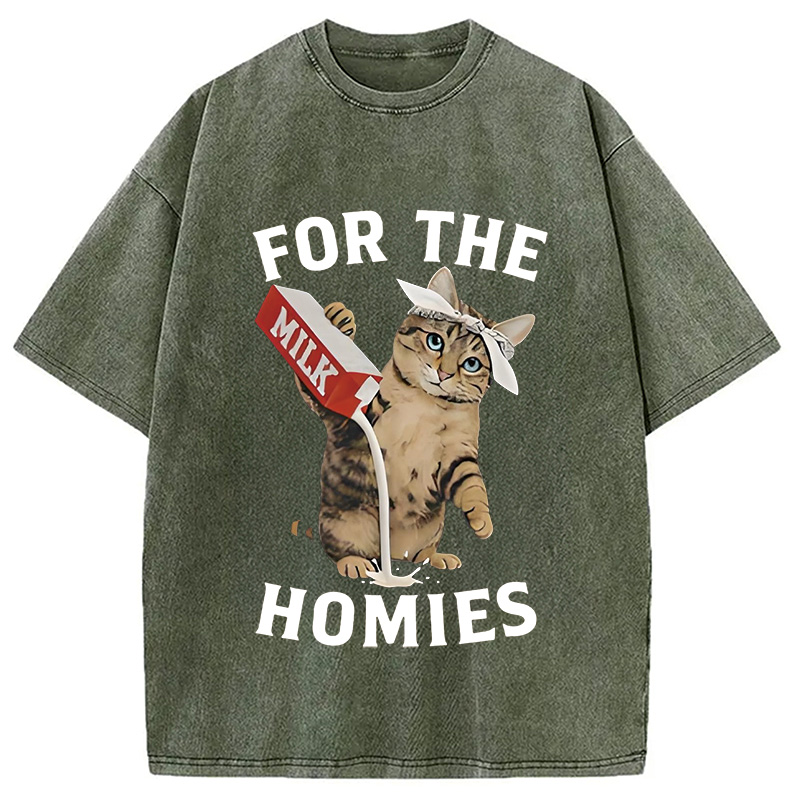Modecanvas For The Homies Cat Washed T-Shirt