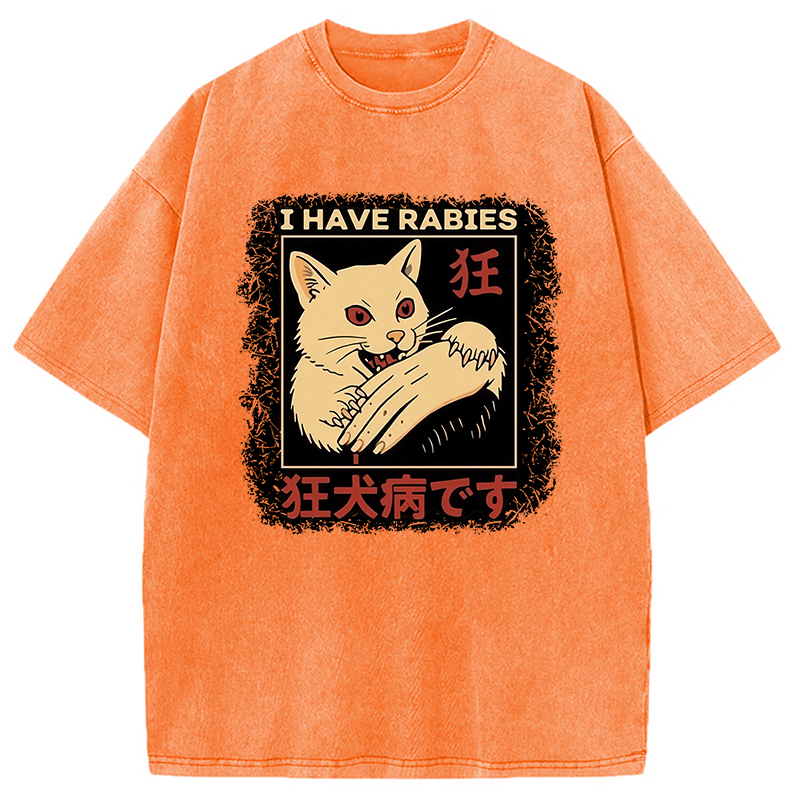 Modecanvas I Have Rabies Washed T-Shirt