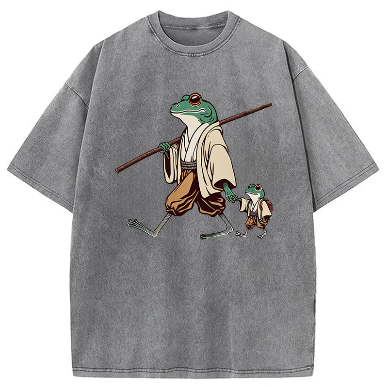 Modecanvas Big Hand Holding Little Hand DTG Printing Washed T-Shirt
