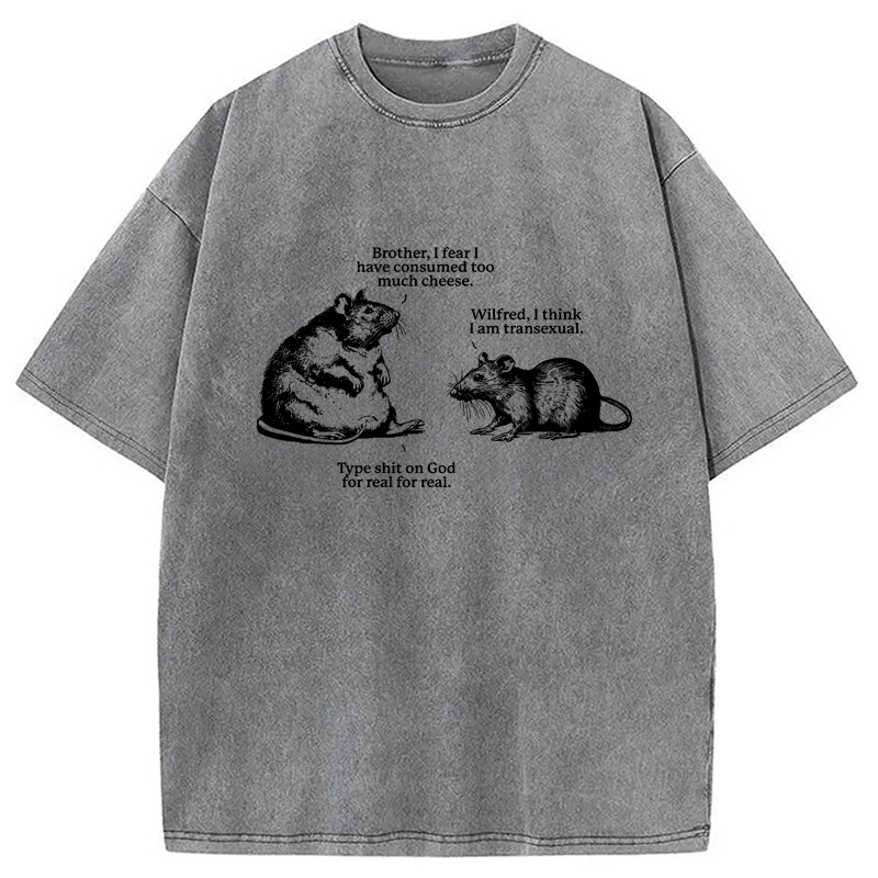 Modecanvas Rats Too Much Cheese Washed T-Shirt
