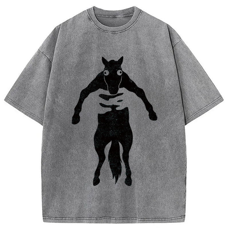 Modecanvas Hold Your Horse DTG Printing Washed T-Shirt