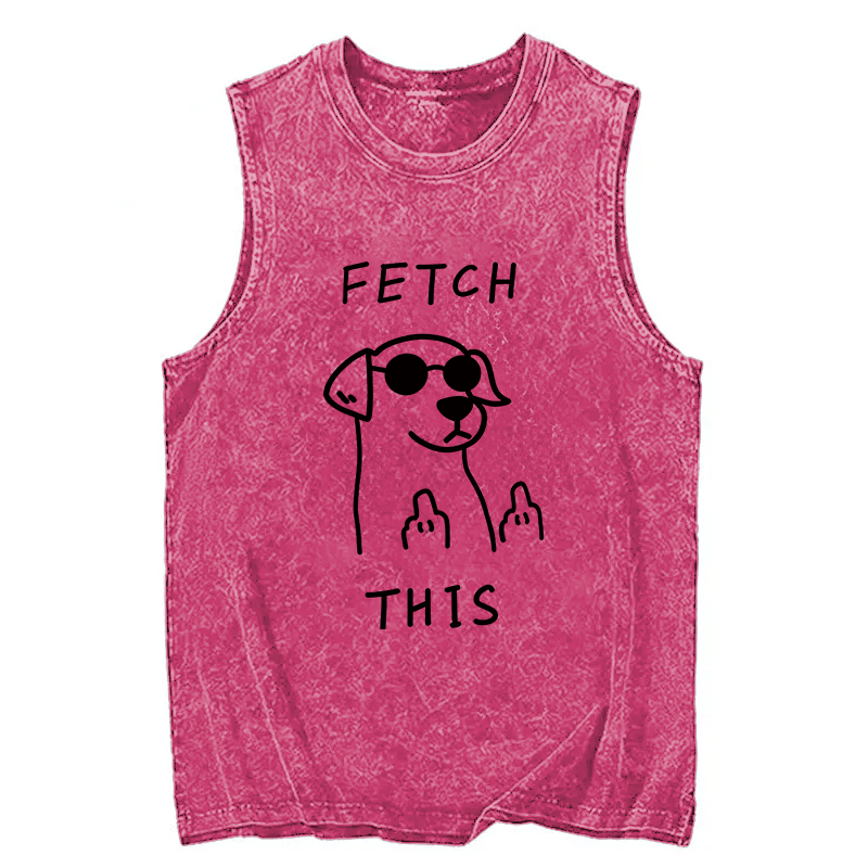 Modecanvas Rebellious Dog DTG Printing Washed Tank-modecanvas