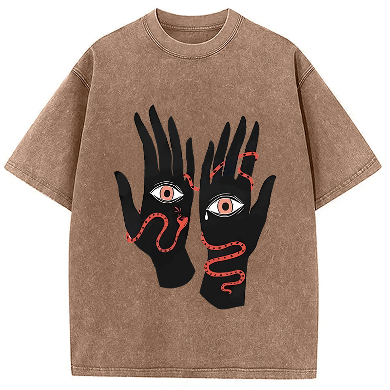 Modecanvas The Eyes Will Not Deceive You Washed T-Shirt