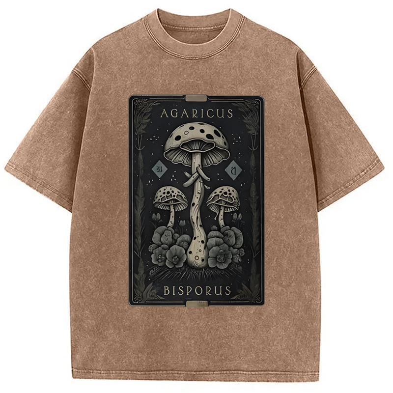 Modecanvas Mushroom Forest Vintage Tarot Washed T-Shirt
