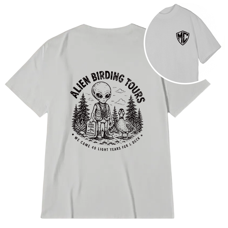 Modecanvas Retro Birder Badge DTG Printing Back Classic T-Shirt