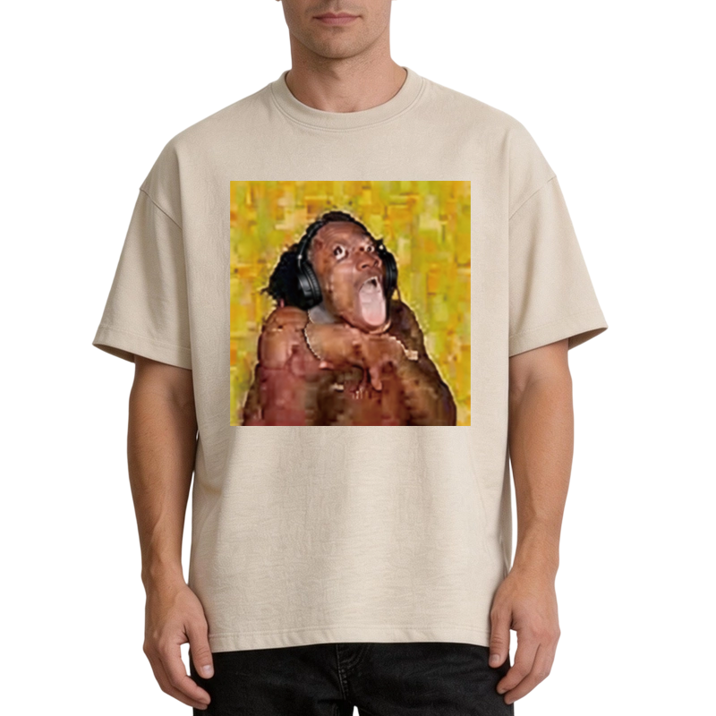 Modecanvas Funny Brainrot Reaction Meme DTG Printing Washed T-Shirt