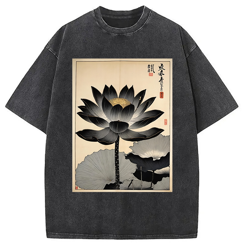 Modecanvas Japanese Black Lotus Washed T-Shirt