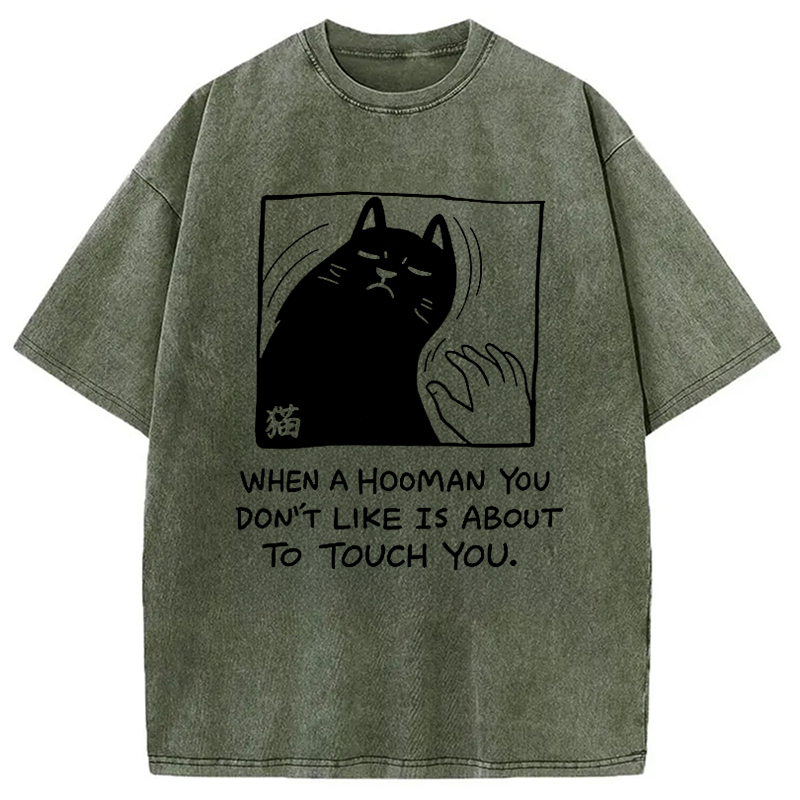 Modecanvas Rebellious Cat Washed T-Shirt