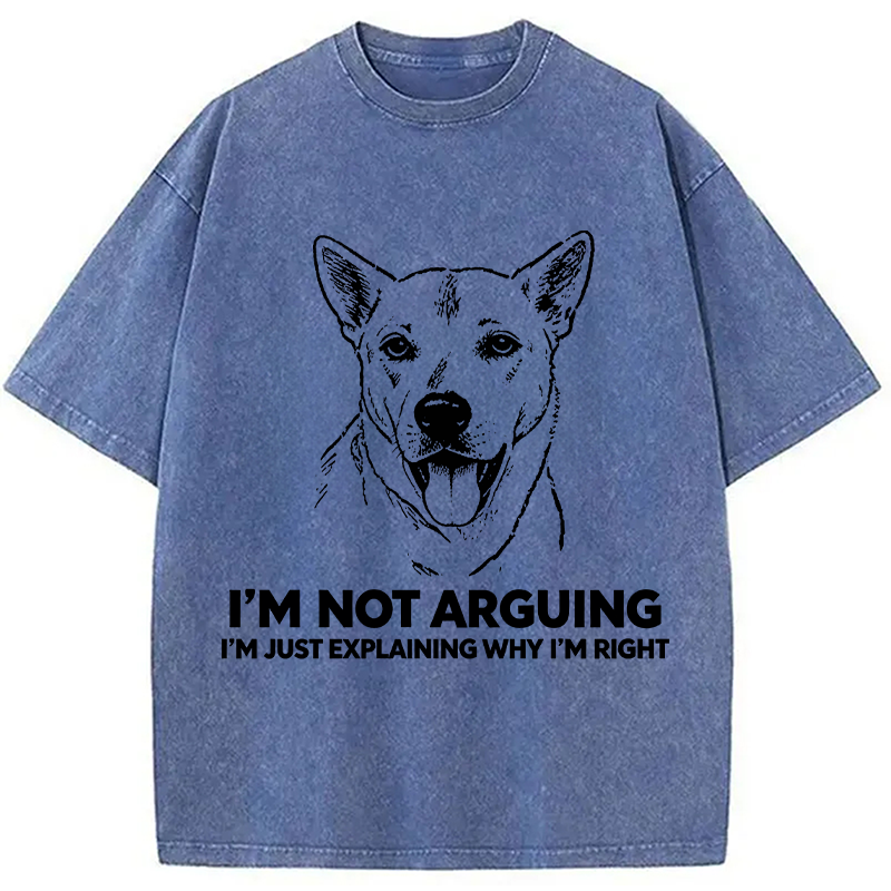 Modecanvas Stubborn Dog Defending His Point DTG Printing Washed T-Shirt
