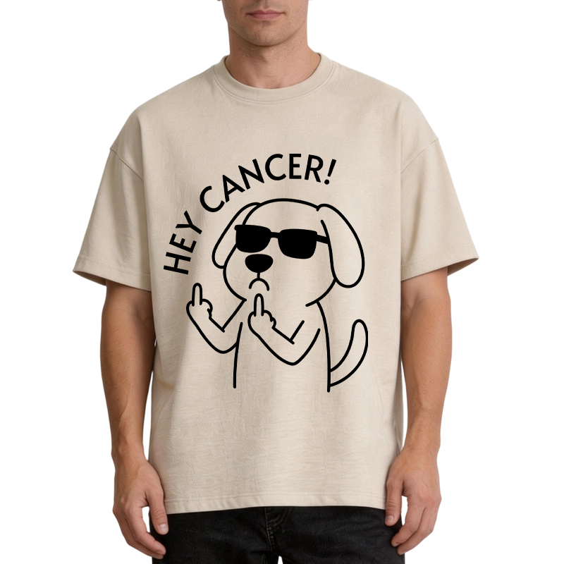 Modecanvas Hey Dog Cancer DTG Printing Washed T-Shirt