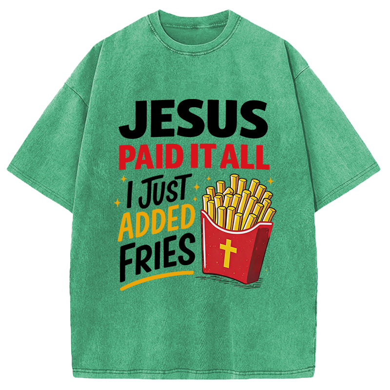 Modecanvas Jesus Paid It All DTG Printing Washed T-Shirt
