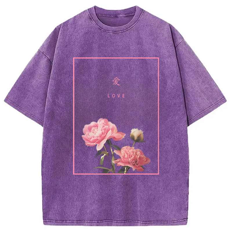 Modecanvas Blooming Love Washed T-Shirt