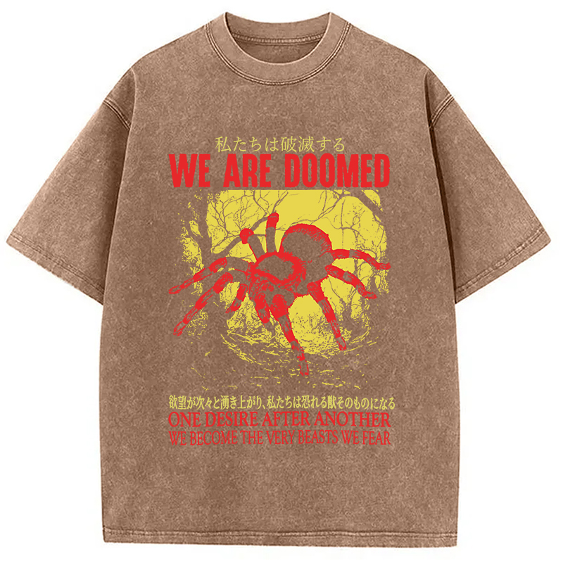Modecanvas We Are Doomed Tarantula Washed T-Shirt