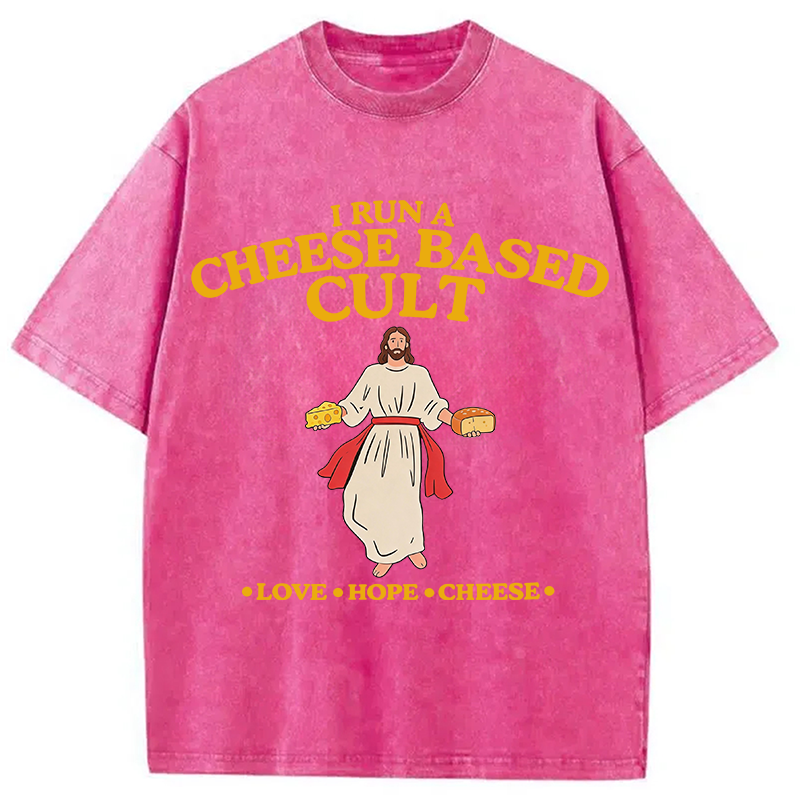 Modecanvas Cheese Cult DTG Printing Washed T-Shirt