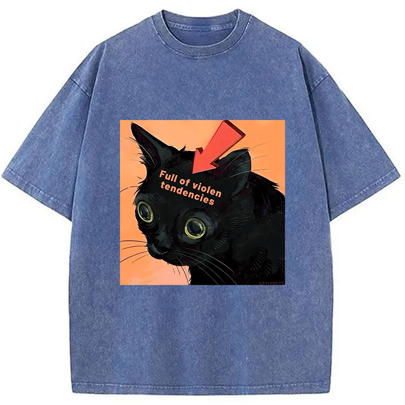 Modecanvas Full of Violen Tendencies Washed T-Shirt