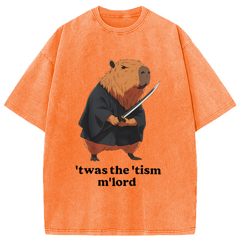 Modecanvas Focused Samurai Capybara Washed T-Shirt