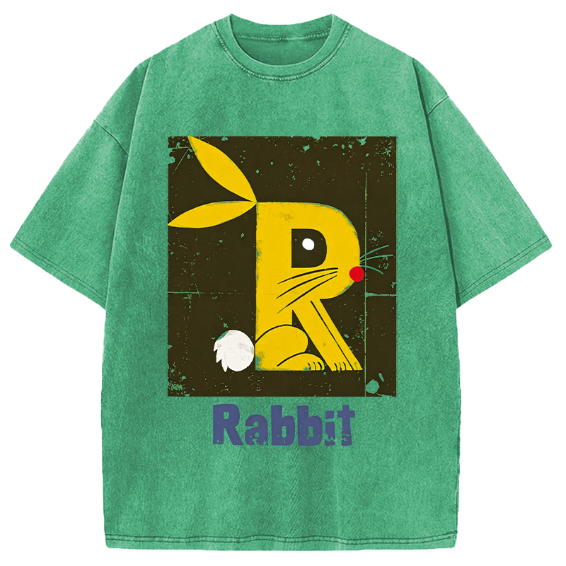 Modecanvas R is For Rabbit DTG Printing Washed T-Shirt