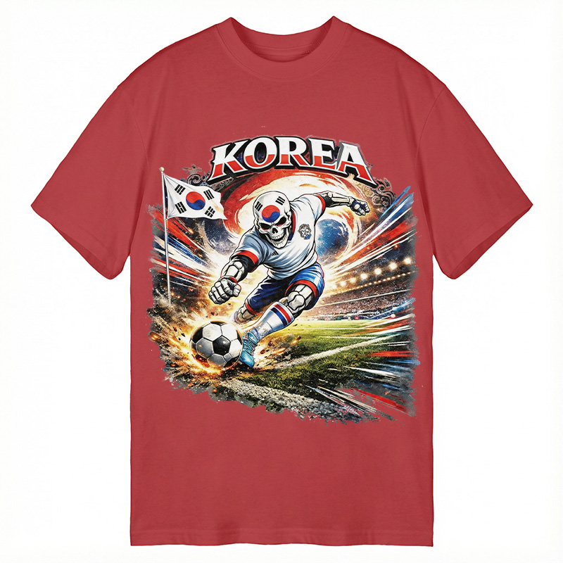 Modecanvas Korea Soccer Vintage DTG Printing Classic T-Shirt-modecanvas