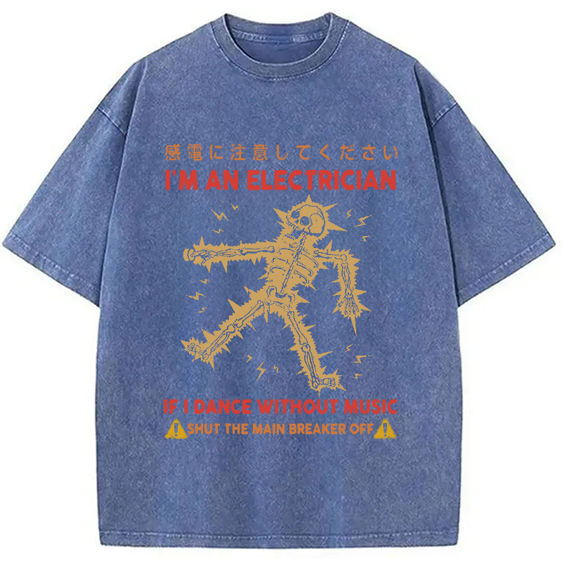 Modecanvas Dancing Electrician Washed T-Shirt