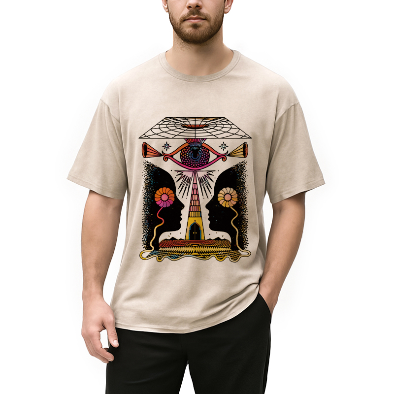 Modecanvas Dual-Face Sacred Eye Washed T-Shirt