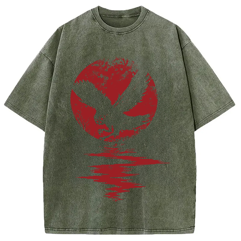 Modecanvas The Hunter DTG Printing Washed T-Shirt-modecanvas