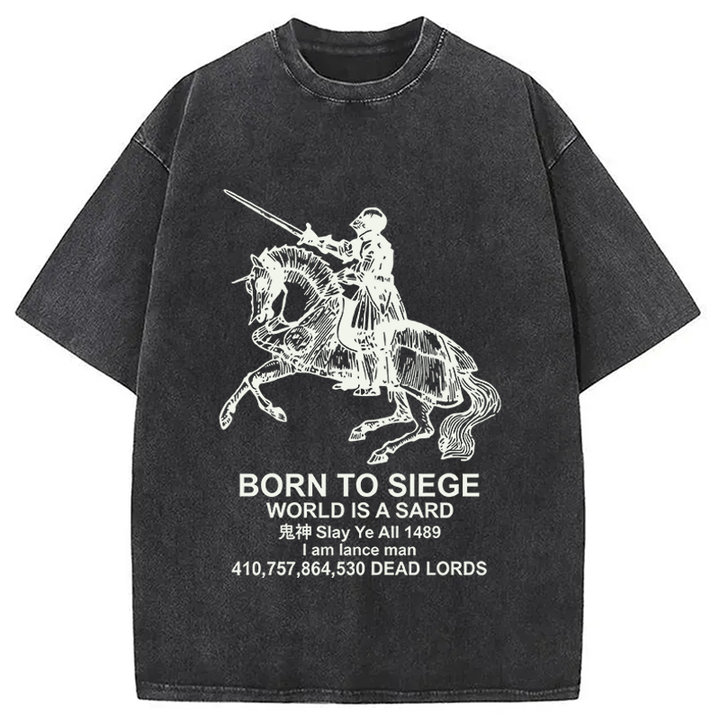 Modecanvas Born To Siege DTG Printing Washed T-Shirt