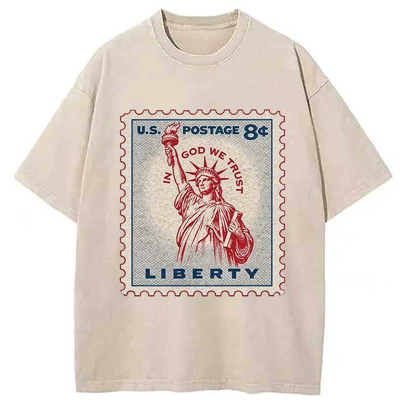 Modecanvas In God We Trust DTG Printing Washed T-Shirt