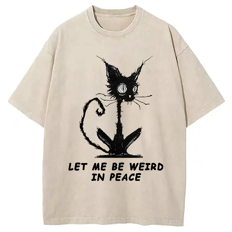 Modecanvas Cat Gradually Became Strange Washed T-Shirt