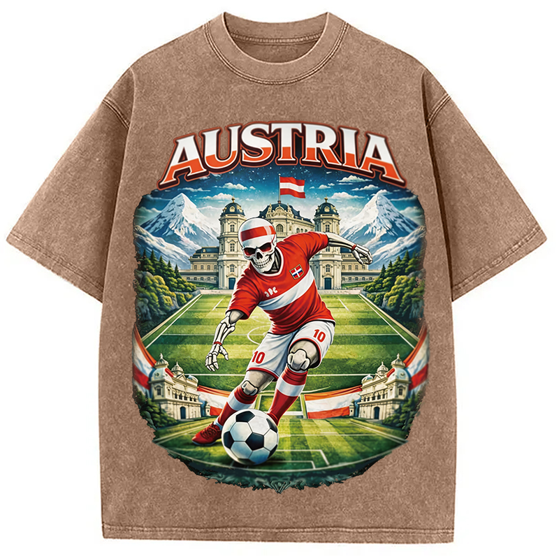Modecanvas Austria Soccer DTG Printing Washed T-Shirt