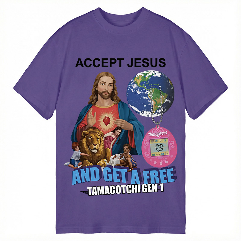 Modecanvas Accept Jesus DTG Printing Classic T-Shirt-modecanvas