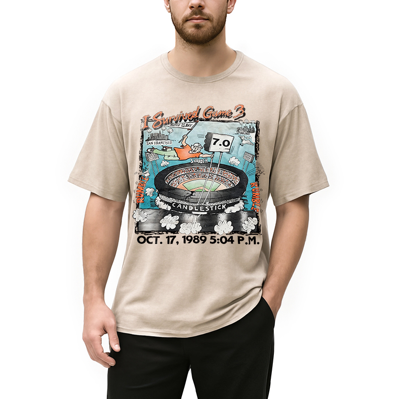 Modecanvas I Survived Game 3 Rattle Of The Bay DTG Printing Washed T-Shirt
