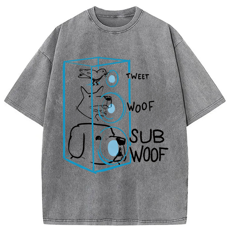 Modecanvas Subwoof Funny DTG Printing Washed T-Shirt