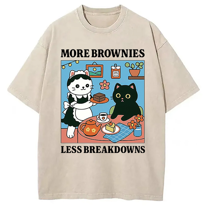 Modecanvas Cat Dessert Shop Washed T-Shirt